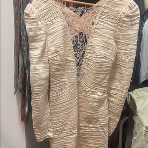 Free People Cream Long Sleeve Dress